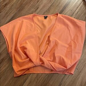 SHEIN Orange Wrap Blouse
